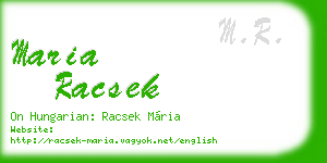 maria racsek business card